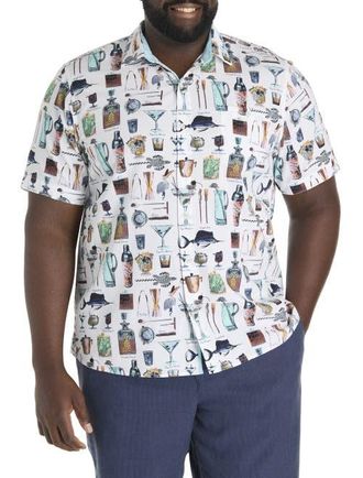 Tommy Bahama Big & Tall Nova Wave Well Stocked Sport Shirt in White at Nordstrom, Size 3X Big