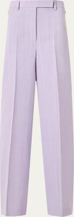 Akris Melange Twill Straight Leg Forest Pants