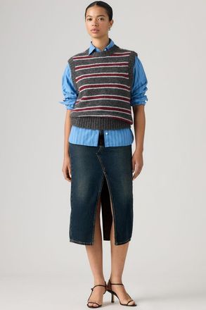 Levi's Gonna midi destrutturata con spacco - Donna - 23 - Lavaggio scuro / High Vibration Skirt