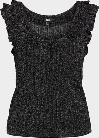 Paige Clareen Sparkly Ruffle Tank Top