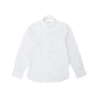Officine G&eacute;n&eacute;rale Benoit Cotton Stripe Shirt - male - Officine G&eacute;n&eacute;rale - Casual Shirts - White - S - Shirts