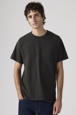 Levi's Camiseta Essential Pocket - Hombre - 2XL - Negro / Mineral Black Garment Dye
