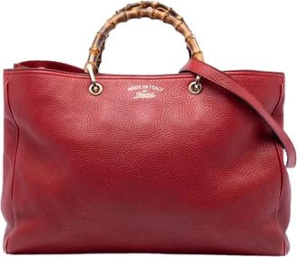 Gucci Pre-owned Handbags, female, Red, Size: ONE SIZE Pre-owned Vintage Bamboo Satchel