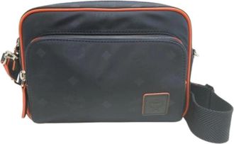 MCM Pre-owned Crossbody Shoulder Bag - Dames - Vintage Schoudertas - Blauw - ONE Size - Nylon - Vintage