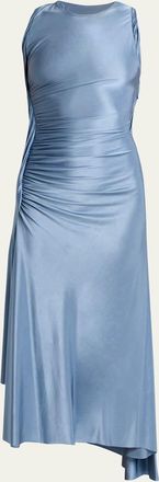 Victoria Beckham Sleeveless Twisted-Trim Satin Midi Dress