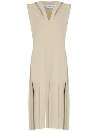 Gloria Coelho hooded fringed mini dress - Neutrals