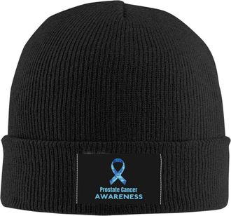 Generic Prostate Cancer Awareness Men Women Knit Winter Hats Warm Plain Knit Hats Baggy Skull Caps for Winter Running Sports