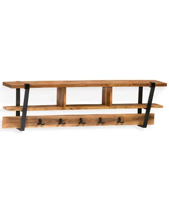Alaterre Ryegate Solid Wood With Metal Coat Hooks With Storage