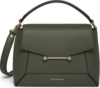 Strathberry Mosaic Leather Top Handle Bag in Pine Green at Nordstrom