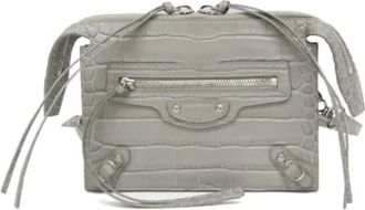 Balenciaga Pre-owned Leather balenciaga-bags - Dames - Vintage Schoudertas - Grijs - ONE Size - Leer - Vintage