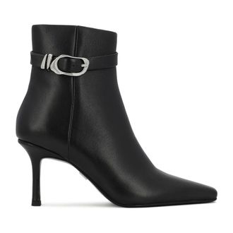 Kazar Schoenen, Dames, Zwart, 40 EU, Leer, Kazar Zwarte leren enkellaarsjes versierd met een riem met gesp