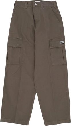 Obey Cargo Broek in Twill Stof - Dames - Wijde Broeken - Groen - W28 - Katoen - Broeken