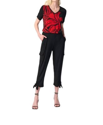 Joseph Ribkoff Knit Jogger Pants With Cargo Pockets In Black