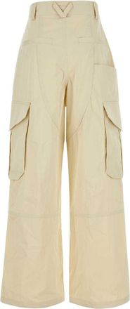 Bottega Veneta Womens Cotone Cargo Pants Beige Cotton Polyamide