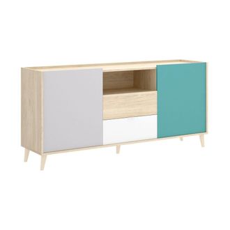 Dmora Aparador efecto madera blanco, roble 155x43h75 cm