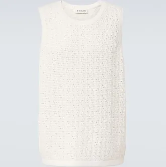 Frame Denim Crochet cotton-blend tank top