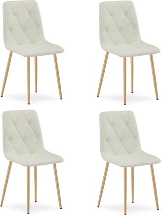 OEM Silla Libra - Tela Beige / Patas Color Madera X 4