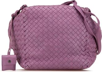 Bottega Veneta Borsa a tracolla Cube con design Intrecciato in nappa 2012-2024 - Viola