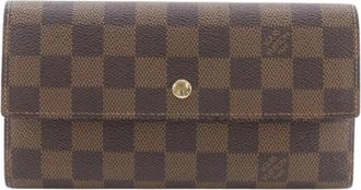 Louis Vuitton Pre-owned Portefeuille International Damier Canvas Portemonnee - Heren - Vintage Accessoires - Bruin - ONE Size - Vintage