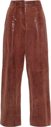 Forte_Forte suede straight trousers - women - Leather - IV - Brown