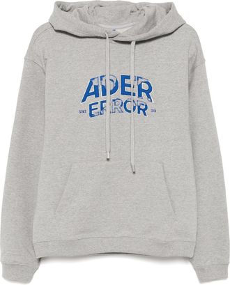 Ader Error Grey Relaxed Logo Hoodie