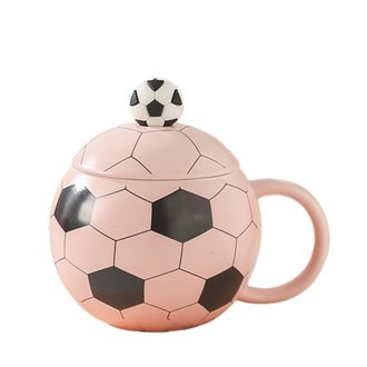 OEM Taza Divertida Con Forma De Bal&oacute;n De F&uacute;tbol, Color Rosa