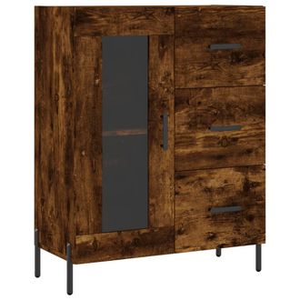 vidaXL Vidaxl - Aparador De Madera De Ingenier&iacute;a Roble Ahumado 69,5x34x90 Cm