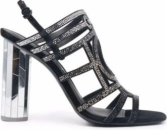 Ferragamo Crystal-Embellished Block-Heel Sandals