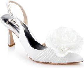 Badgley Mischka Blaire Pointed Toe Pump in White Satin at Nordstrom Rack, Size 6.5