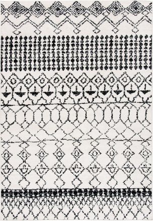 Safavieh Alfombra bohemio de polipropileno blanco/negro, 122 x 183 cm