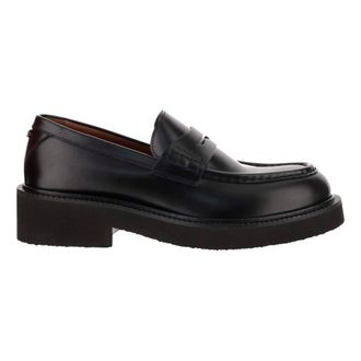 Valentino Garavani Kalfsleren Mocassin Loafers - Heren - Schoenen - Zwart - Maat: 39 EU Leer