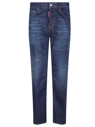 Dsquared2 642 Straight-Leg Faded Denim Jeans