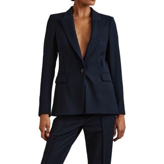 Reiss Gabi Peak Lapel Blazer in Navy at Nordstrom, Size 10
