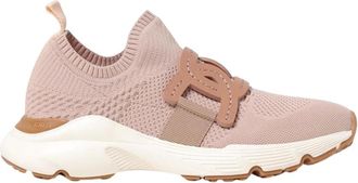 Tod's Schoenen, Dames, Roze, 35 EU, Gebreide Slipon Sneakers