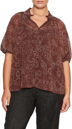 Sanctuary Keep Me Close Shirt in Boheme Brown at Nordstrom Rack, Size 2X