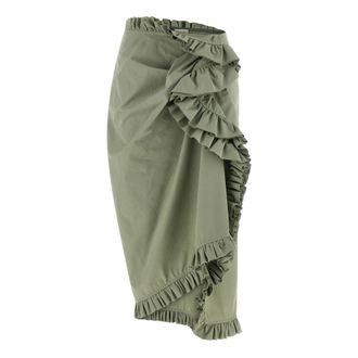 Dries Van Noten Midi Skirts, female, Green, Size: XS Sina Cotton Midi Skirt