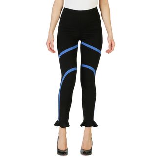 Pinko Pinko Womens Leggings With Blue Accents - Black Nylon - Size EU 40 (Womens)
