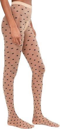 Wolford Daisy Knit Womens Tights Hose Fairly Light/Black : SM (411-59 - 99-165 lbs), Elastane/Polyamide/Polyester