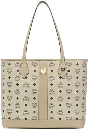 MCM New Medium Liz Shopper in Visetos in Beige at Nordstrom