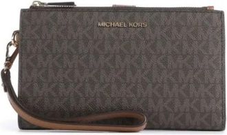 Michael Kors Jet Set Double Zip Wristlet - Dames - Portefeuilles - Bruin - ONE Size - Katoen - Accessoires