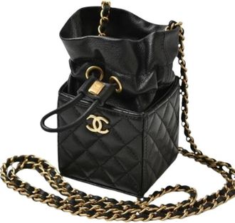 Chanel Pre-owned Vintage Schoudertas - Dames - Vintage Tas - Zwart - ONE Size - Leer - Vintage