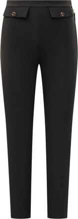 Elisabetta Franchi Black Skinny Flat Front Pants