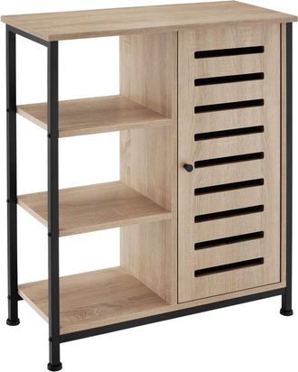 TecTake Aparador industrial, bisagra lado derecho, 71x32x82 cm madera clara