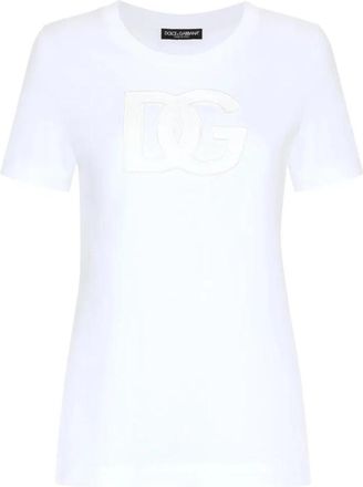 Dolce & Gabbana Ronde mouwloze T-shirt - Dames - T-shirts - Wit - M - Tops