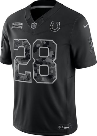 Nike Jonathan Taylor Indianapolis Colts Salute to Service Nike Mens Dri-FIT NFL Limited Jersey in Black | SSLM00AF3E-PJL