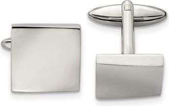 Diamond2Deal Stainless Steel Polished Square Cufflinks