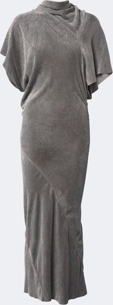 Rick Owens Seb draped velvet midi dress