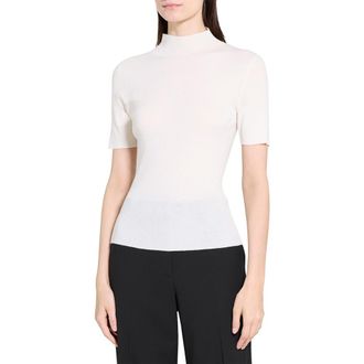 Theory Leenda Merino Wool Mock Neck Sweater in New Ivory at Nordstrom, Size X-Large