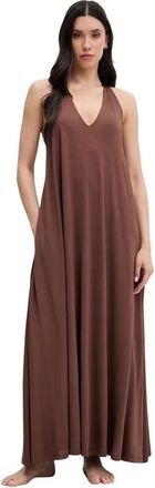 Liu Jo Strandjurk - Dames - Maxi kleedjes - Bruin - M - Kleedjes