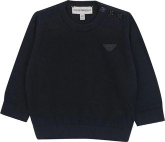 Emporio Armani Maglia in cotone - male - Emporio Armani - Kids Sweatshirts - Blue - 2 Y - Kids